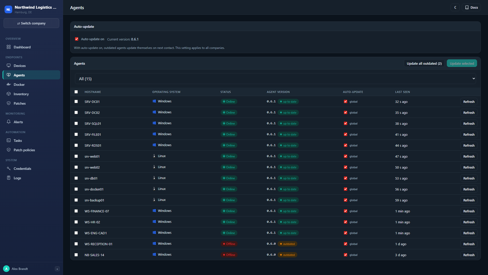 Agent rollout overview